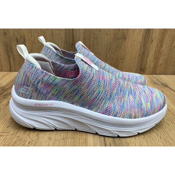 Skechers Women D'Lux Walker Rainbow Sky 149367 Multi Color Slip-On Sneakers 11 - Picture 2 of 15